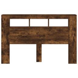 Berkfield Home LED Headboard Smoked Oak 160x18.5x103.5 cm Engineered Wood in Brown - thumbnail 6