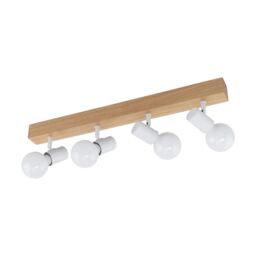Loops 4 Spot Wall Flush Ceiling Light Colour Brown White Shade Bulb E27 4x60W