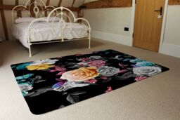 Benjamin Tate Design Humming Bird, Roses, Peony With Leaves Designer Rug in Natural - Size: Large - thumbnail 3