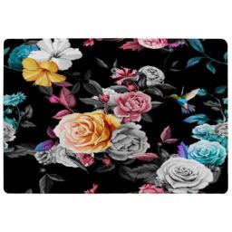 Benjamin Tate Design Humming Bird, Roses, Peony With Leaves Designer Rug in Natural - Size: Large - thumbnail 1