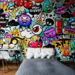 Origin Murals Graffiti Monster Wall Mural - Size: W350 cm x H280 cm - thumbnail 3