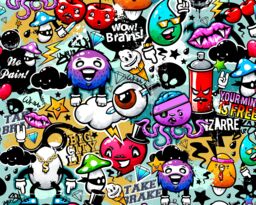 Origin Murals Graffiti Monster Wall Mural - Size: W350 cm x H280 cm - thumbnail 5