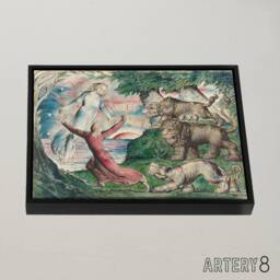 "Artery8 William Blake Dante Running From The Beasts Framed Canvas Wall Art Print - Size: W12"" x H16""" - thumbnail 2