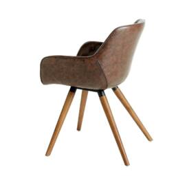 Angel Cerda Chocolate Leatherette Dining Chair with Walnut Legs in Brown - thumbnail 6