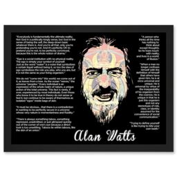 Artery8 Alan Watts Everybody Is Fundamentally Ultimate Face Quote A4 Artwork Framed Wall Art Print in Black - thumbnail 1