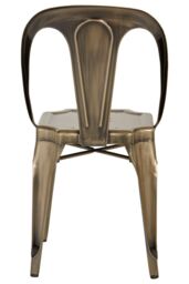 Orsina Brass Finish Metal Chair, Industrial-Style Garden Chair, Metallic Kitchen Chair, Armless Lounge Chair in Gold - thumbnail 5