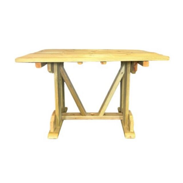Churnet Valley Garden Furniture Ltd Ergo 4 Seater Table - Wood - L90 x W120 x H78 cm - Partially Assembled in Brown - image 1