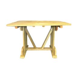 Churnet Valley Garden Furniture Ltd Ergo 4 Seater Table - Wood - L90 x W120 x H78 cm - Partially Assembled in Brown - thumbnail 1