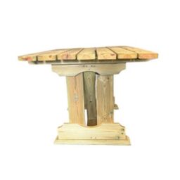 Churnet Valley Garden Furniture Ltd Ergo 4 Seater Table - Wood - L90 x W120 x H78 cm - Partially Assembled in Brown - thumbnail 3