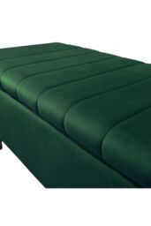 H&O Direct Velvet Storage Ottoman Bench in Dark Green - thumbnail 6