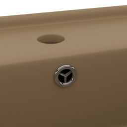 Berkfield Home Luxury Basin Overflow Square Matt Cream 41x41 cm Ceramic - thumbnail 5