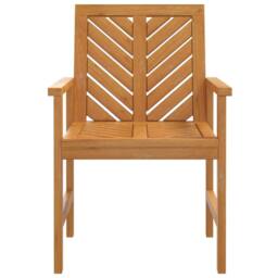 Berkfield Home Beautiful Garden Dining Chairs 3 pcs Solid Wood Acacia in Brown - thumbnail 4