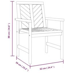 Berkfield Home Beautiful Garden Dining Chairs 3 pcs Solid Wood Acacia in Brown - thumbnail 8