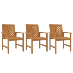 Berkfield Home Beautiful Garden Dining Chairs 3 pcs Solid Wood Acacia in Brown - thumbnail 3