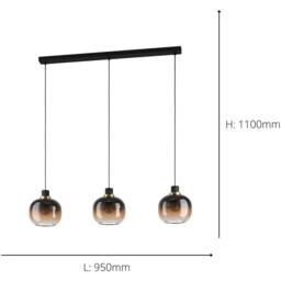 Loops Stylish Modern Black & Brass Pendant Light for Indoor Spaces - thumbnail 5