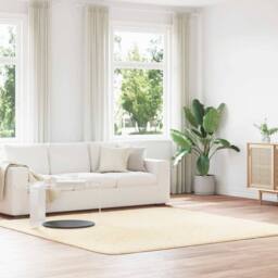 Berkfield Home Shaggy Rug High Pile NAVARRA Cream 240x240 cm Polyester - Size: Medium - thumbnail 2