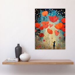 Artery8 Poppy Dreams Oil Painting Kids Bedroom Child In Wildflower Meadow Of Giant Poppies Large Wall Unframed Art Poster Print Thick Paper 18X24 - thumbnail 4