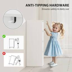 HOMCOM 4-Drawer Bathroom Cabinet, Freestanding Narrow Cabinet, White - thumbnail 6