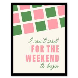Artery8 Can't Wait For The Weekend To Begin Simple Retro Framed Wall Art Print - Size: A4 - thumbnail 1