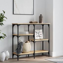 Berkfield Home Console Table Sonoma Oak 80x29x75 cm Engineered Wood in Brown - Size: 80 x 29 x 75 cm - thumbnail 1