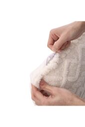 Living and Home White Jacquard Plush Square Throw Pillow Sofa Cushion, Filled with 500g PP Cotton - Size: 45 cm x 45 cm - thumbnail 3