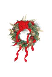 KDMD Luxury Festive Wreath with Red & Green Baubles 60cm - thumbnail 1