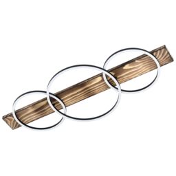 Loops Wall Flush Ceiling Light Black Brown Rustic Shade White Plastic LED 2x12W 1x12W