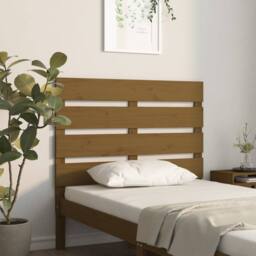 Berkfield Home Headboard Honey Brown 100x3x80 cm Solid Wood Pine - Size: 100 x 3 x 80 cm - thumbnail 2