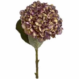 Lemon Pavilion Furniture and Decor Autumn Hydrangea Artificial Flower Single Stem - L18 x W18 x H42 cm in Burgundy - thumbnail 6