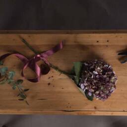 Lemon Pavilion Furniture and Decor Autumn Hydrangea Artificial Flower Single Stem - L18 x W18 x H42 cm in Burgundy - thumbnail 2