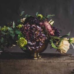 Lemon Pavilion Furniture and Decor Autumn Hydrangea Artificial Flower Single Stem - L18 x W18 x H42 cm in Burgundy - thumbnail 8