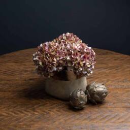 Lemon Pavilion Furniture and Decor Autumn Hydrangea Artificial Flower Single Stem - L18 x W18 x H42 cm in Burgundy - thumbnail 7