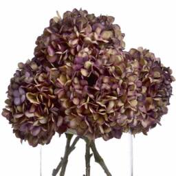 Lemon Pavilion Furniture and Decor Autumn Hydrangea Artificial Flower Single Stem - L18 x W18 x H42 cm in Burgundy - thumbnail 4