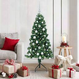 Berkfield Home Corner Artificial Christmas Tree Green 150 cm PVC & Metal - thumbnail 1
