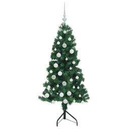 Berkfield Home Corner Artificial Christmas Tree Green 150 cm PVC & Metal - thumbnail 4