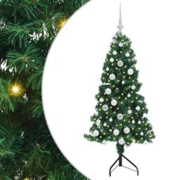 Berkfield Home Corner Artificial Christmas Tree Green 150 cm PVC & Metal - thumbnail 2