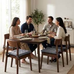Harbour Housewares Square Seat Pads - 40 x 40cm - Pack of 4 in Grey - Size: 40 x 40 cm - thumbnail 2