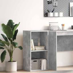 Berkfield Home 2-Tier Book Cabinet Concrete Grey 40x30x76.5 cm Engineered Wood - thumbnail 2
