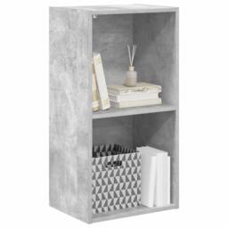 Berkfield Home 2-Tier Book Cabinet Concrete Grey 40x30x76.5 cm Engineered Wood - thumbnail 4