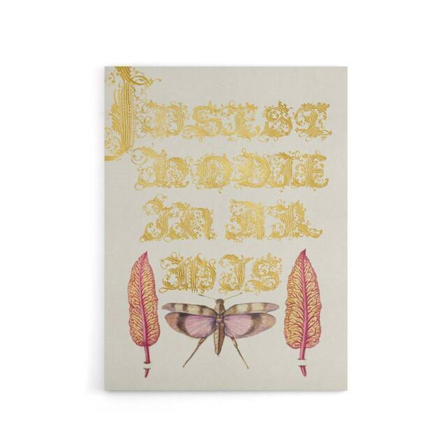 "Artery8 Chard & Red Winged Grasshopper Calligraphy Canvas Wall Art Print in Gold - Size: W12"" x H16""" - image 1