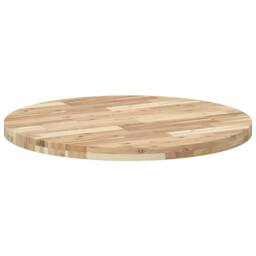 Berkfield Home Table Top Round √ò80x4 cm Solid Wood Acacia in Brown - Size: 80x4 cm - thumbnail 7