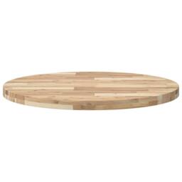 Berkfield Home Table Top Round √ò80x4 cm Solid Wood Acacia in Brown - Size: 80x4 cm - thumbnail 4