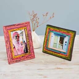 Paper High Reclaimed Newspaper Photo Frame in Orange - Size: Medium - thumbnail 5