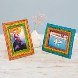 Paper High Reclaimed Newspaper Photo Frame in Orange - Size: Medium - thumbnail 6