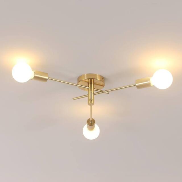 Goeco E27 Vintage Chandelier, with 180 Rotation, Gold Metal Ceiling Lights - image 1