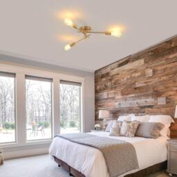 Goeco E27 Vintage Chandelier, with 180 Rotation, Gold Metal Ceiling Lights - thumbnail 6