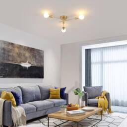 Goeco E27 Vintage Chandelier, with 180 Rotation, Gold Metal Ceiling Lights - thumbnail 8