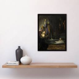 "Artery8 The Raising of Lazarus Rembrandt van Rijn Framed Wall Art Print - Size: W12"" x H16""" - thumbnail 4