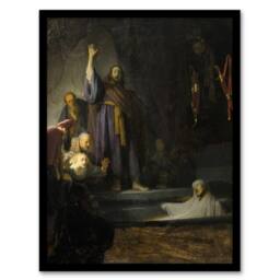 "Artery8 The Raising of Lazarus Rembrandt van Rijn Framed Wall Art Print - Size: W12"" x H16""" - thumbnail 1