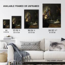 "Artery8 The Raising of Lazarus Rembrandt van Rijn Framed Wall Art Print - Size: W12"" x H16""" - thumbnail 3